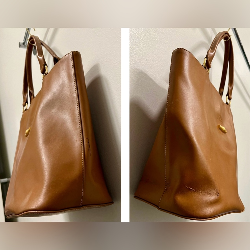 Longchamp Small Leather Tote | Brown - Picture 4 of 15